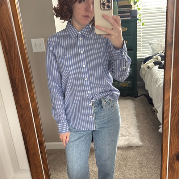 Blue Striped Button Down  size XS - Picture 2 of 6